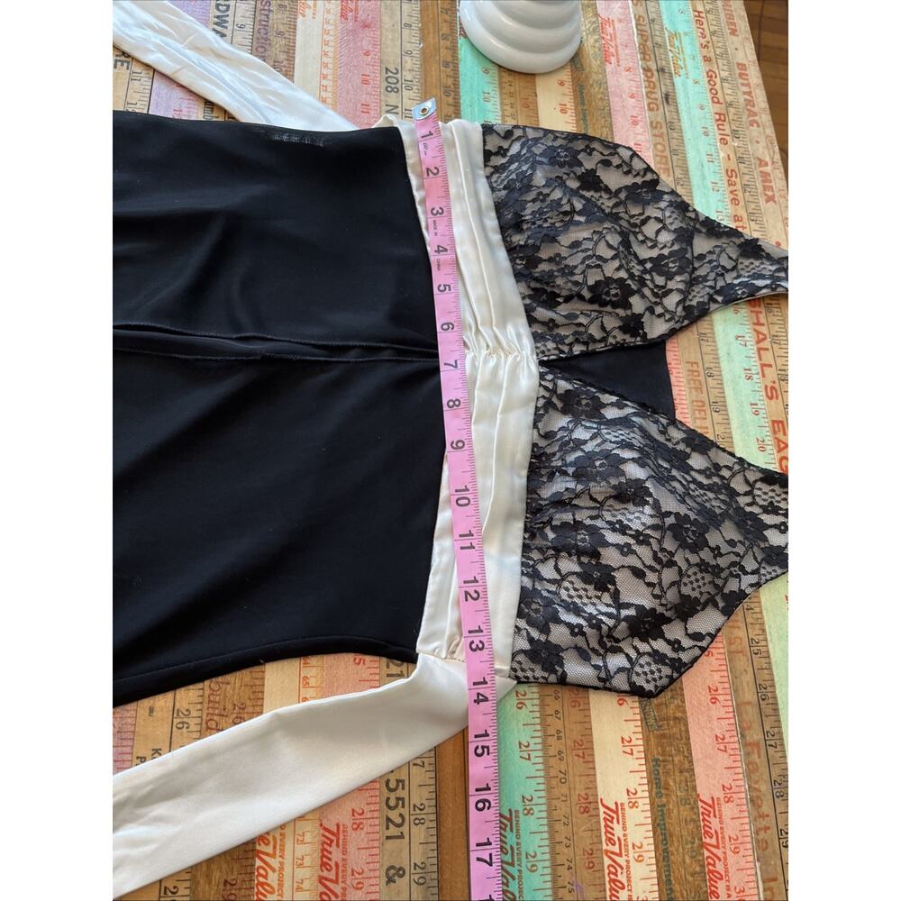 Vintage Taboo S M Y2k Halter Dress Lace Whimsygoth Sheer Babydoll Maxi Prom Hoco - Picture 14 of 15
